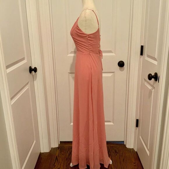 BB Dakota Blush Pink Save The First Dance Sleeveless Maxi Slip Dress Size 4 New - Picture 10 of 11